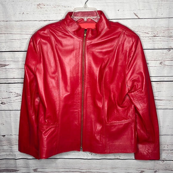 Image Leather Jackets & Blazers - Gorgeous Image Leather Women's Red Moto Jacket Sz XL!